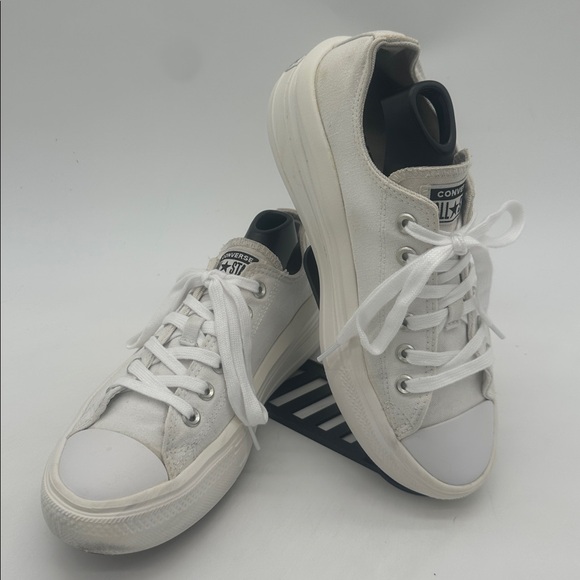 Chuck Taylor All Star Move White Classic Canvas Platform Lace up Women Size 9.5 - Picture 3 of 15